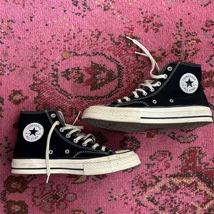 Black converse high tops. Some wear but good condition.